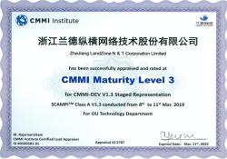 兰德网络CMMI5级认证证书